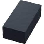 Musta 40 x 40 cm 3-kerroksinen Tissue-lautasliina taitettuna – elegantti ja ekologinen kattausvalinta.