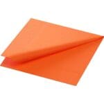 Tissue-lautasliina 24 x 24 cm Sun Orange -värissä, kaksikerroksinen ja kompostoitava, pakkaus 300 kappaletta