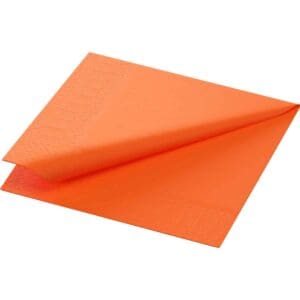 Tissue-lautasliina 24 x 24 cm Sun Orange -värissä, kaksikerroksinen ja kompostoitava, pakkaus 300 kappaletta