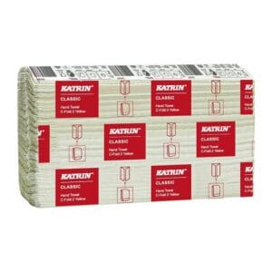 Katrin Classic C‑taitto käsipyyhe keltainen 100 arkkia per paketti Katrin Classic Hand Towel C-fold