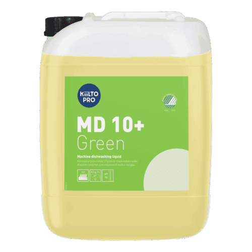Kiilto MD 10+ Green – ympäristömyötäinen koneastianpesuaine ammattikäyttöön.