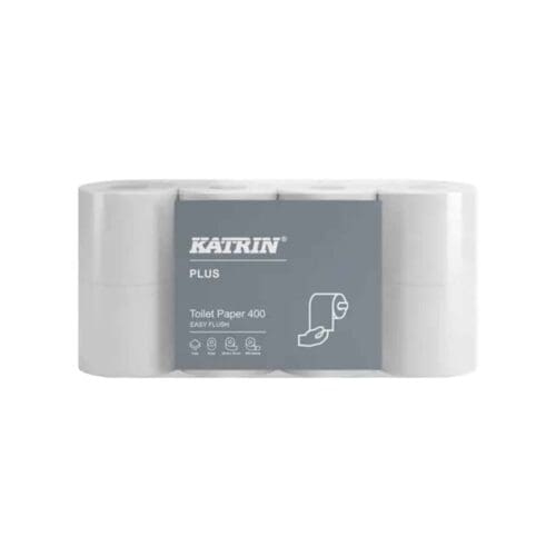 Katrin Plus Wc-paperi EasyFlush 400 arkkia – korkealaatuinen, 2-kerroksinen wc-paperi erityiskohteisiin