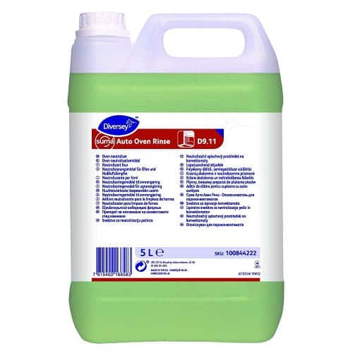 Suma Auto Oven Rinse D9.11 huuhtelukirkaste, vihreä neste itsepeseviin uuneihin, nopea kuivuminen ja kirkas lopputulos
