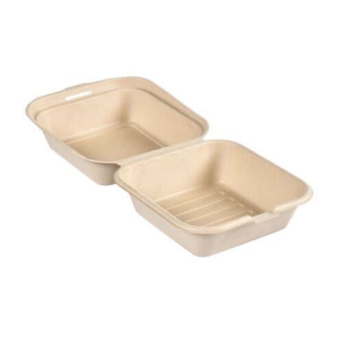 Ateriarasia bagassia 475 ml ruskea – ekologinen ja käytännöllinen rasia pikaruokaan ja take away -annoksiin.