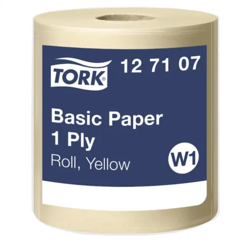 tork basic paperi keltainen 33cm, 1-kert. w1 100 % kierrätetty rulla