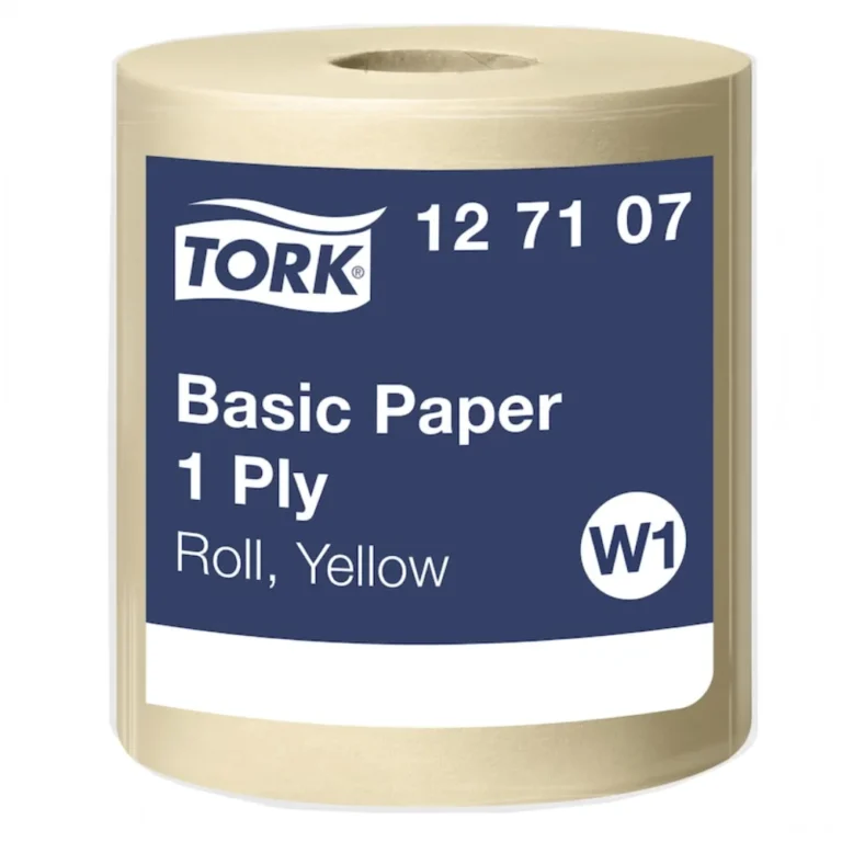 tork basic paperi keltainen 33cm, 1-kert. w1 100 % kierrätetty rulla